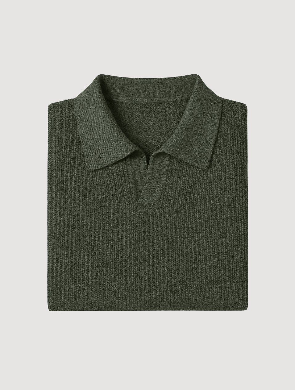 Eloro – Men’s Knitted Polo Shirt with Buttonless Collar