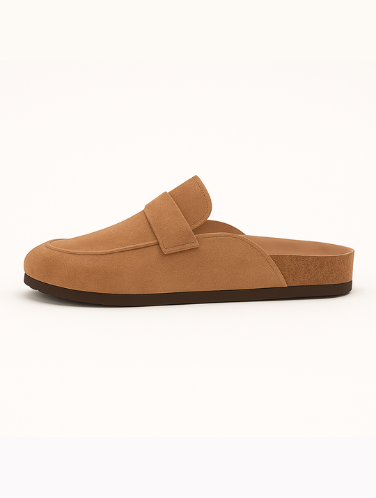 Eloro – Men’s Suede Loafer Mules with Backless Design
