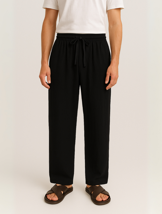 Eloro – Men’s Linen Trousers with Loose Fit and Drawstring Waist