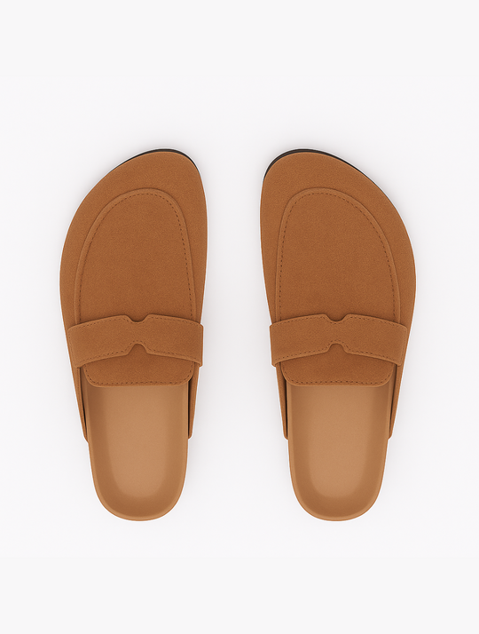 Eloro – Men’s Suede Loafer Mules with Backless Design