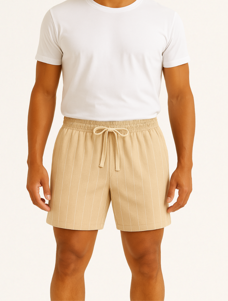 Eloro – Men’s Striped Linen Shorts with Relaxed Fit and Drawstring Waist