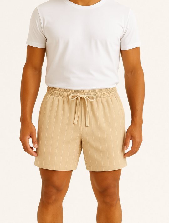 Eloro – Men’s Striped Linen Shorts with Relaxed Fit and Drawstring Waist