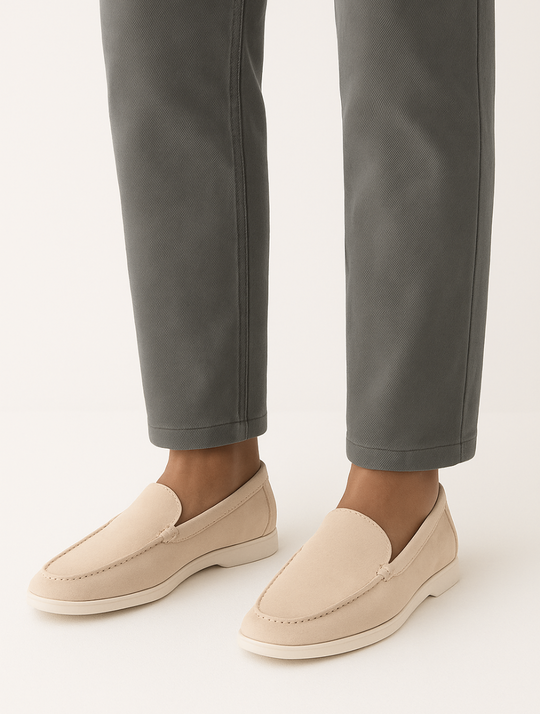 Eloro – Men’s Suede Loafers with Leather Lining and Contrast Sole