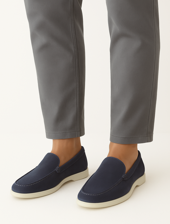 Eloro – Men’s Suede Loafers with Leather Lining and Contrast Sole
