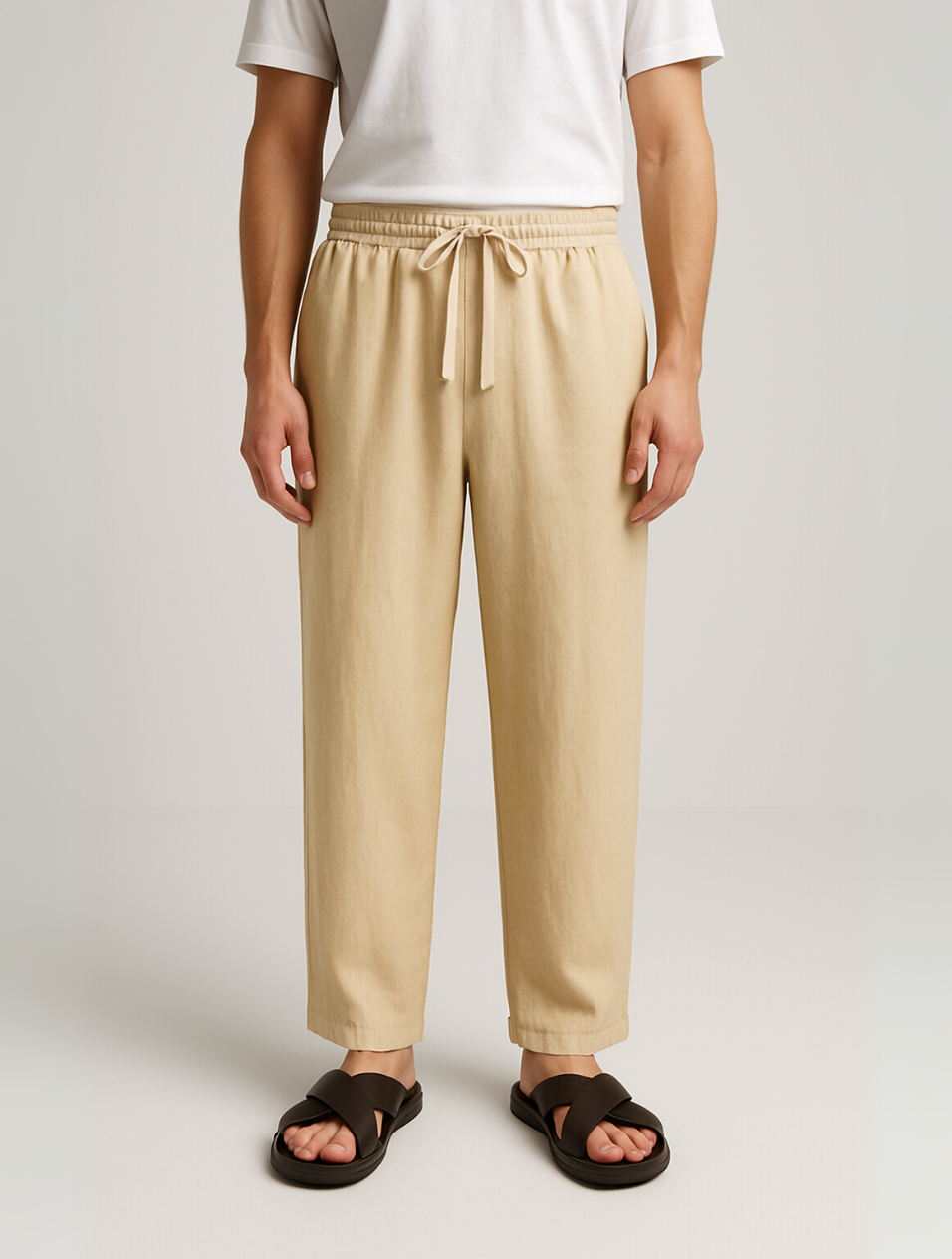 Eloro – Men’s Linen Trousers with Loose Fit and Drawstring Waist