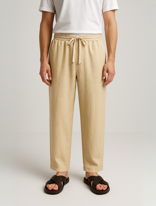 Eloro – Men’s Linen Trousers with Loose Fit and Drawstring Waist