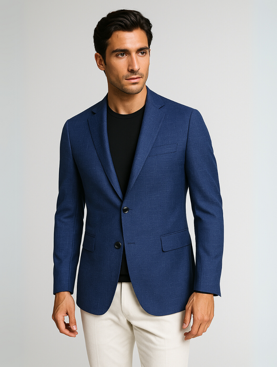 Eloro – Men’s Printed Blazer with Tailored Fit and Minimal Lapel