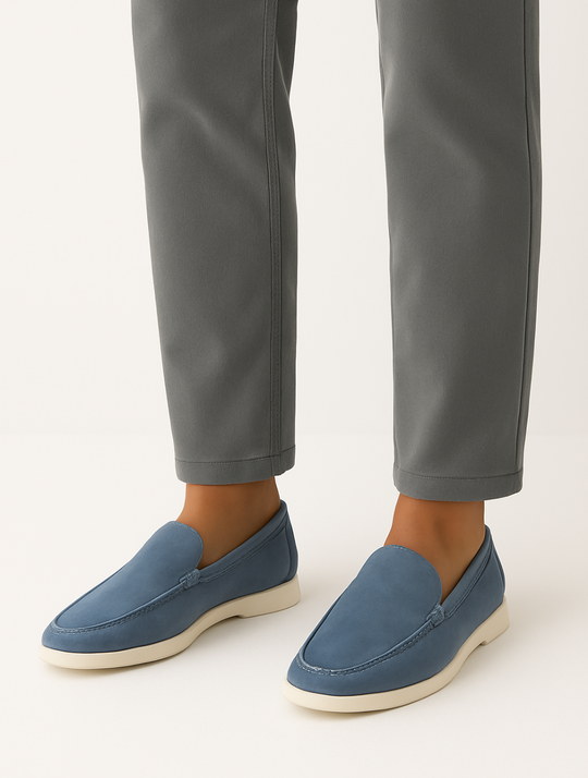 Eloro – Men’s Suede Loafers with Leather Lining and Contrast Sole