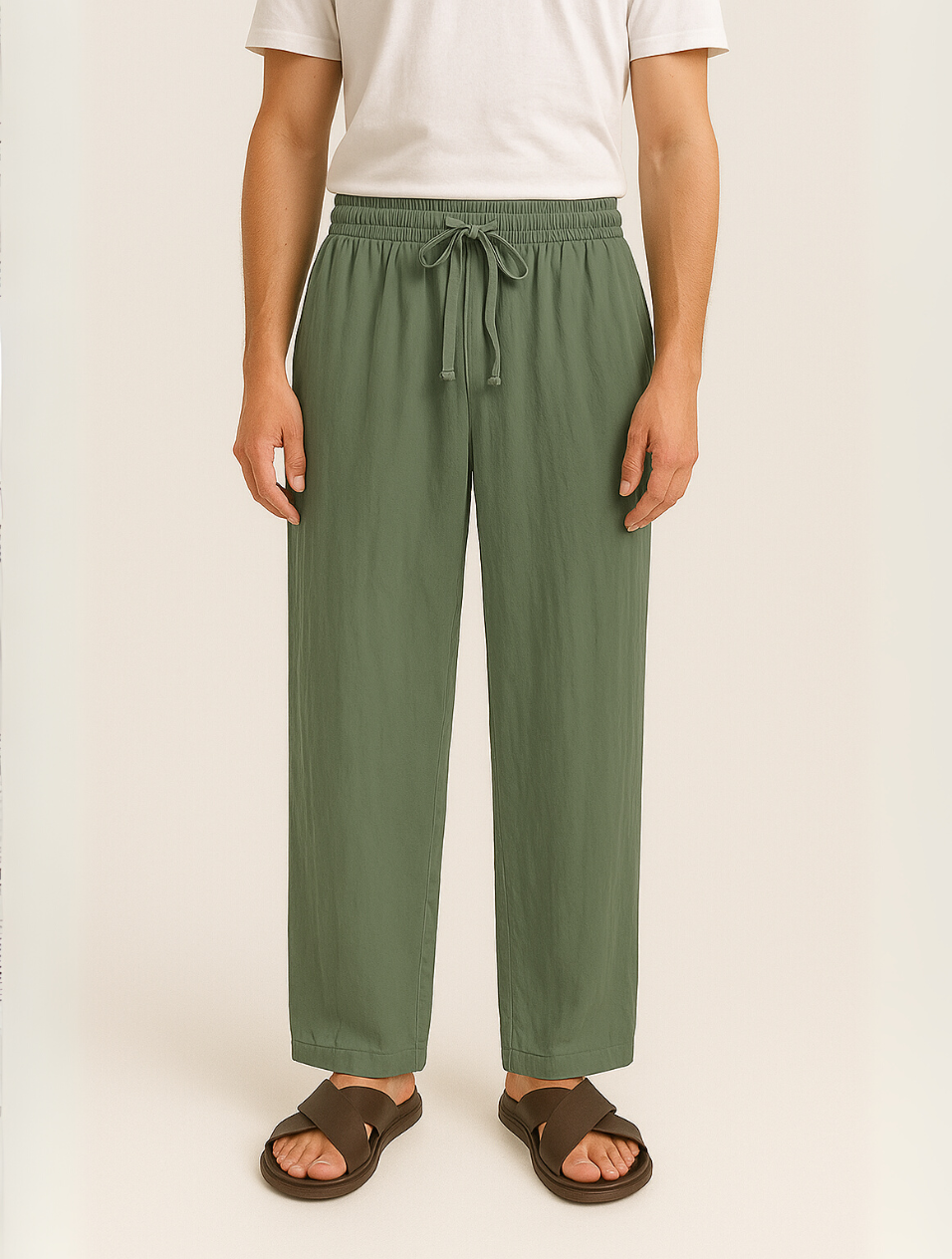 Eloro – Men’s Linen Trousers with Loose Fit and Drawstring Waist