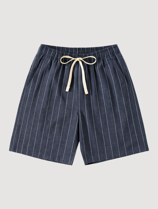 Eloro – Men’s Striped Linen Shorts with Relaxed Fit and Drawstring Waist