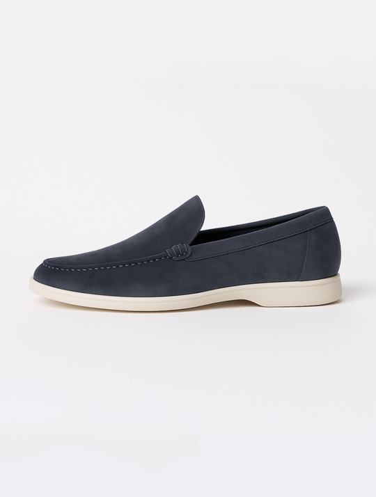 Eloro – Men’s Suede Loafers with Leather Lining and Contrast Sole