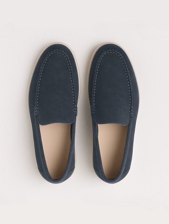 Eloro – Men’s Suede Loafers with Leather Lining and Contrast Sole
