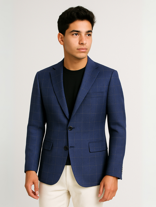 Eloro – Men’s Printed Blazer with Tailored Fit and Minimal Lapel