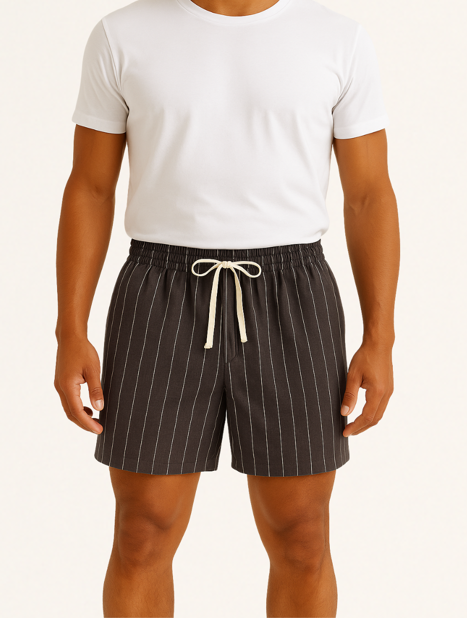 Eloro – Men’s Striped Linen Shorts with Relaxed Fit and Drawstring Waist