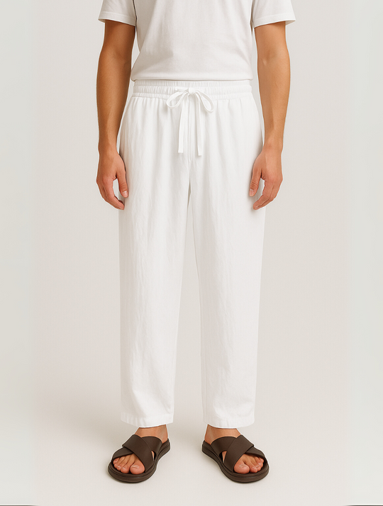 Eloro – Men’s Linen Trousers with Loose Fit and Drawstring Waist