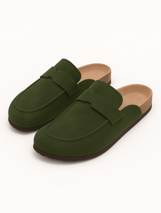 Eloro – Men’s Suede Loafer Mules with Backless Design