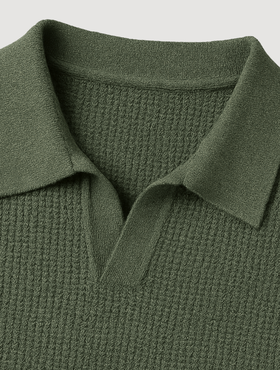 Eloro – Men’s Knitted Polo Shirt with Buttonless Collar