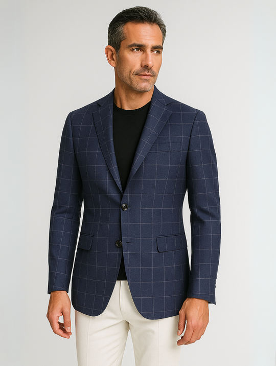 Eloro – Men’s Printed Blazer with Tailored Fit and Minimal Lapel