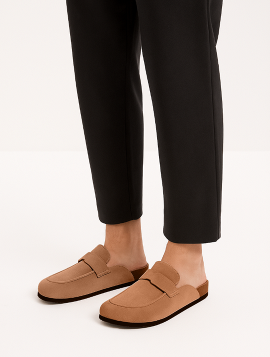 Eloro – Men’s Suede Loafer Mules with Backless Design