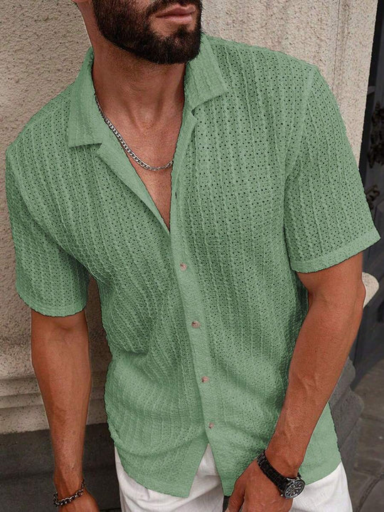 Eloro – Men’s Short-Sleeve Shirt with Button Closure and Minimalist Design