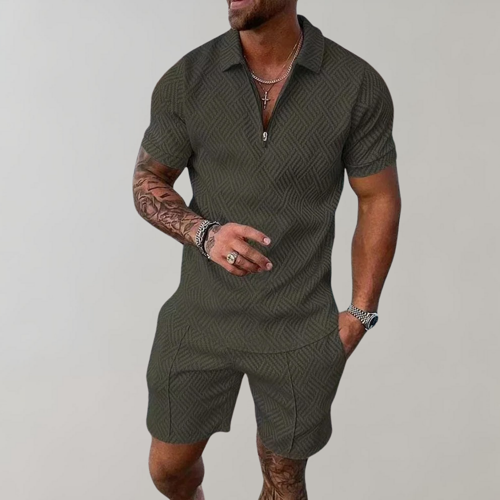 Eloro – Zip Polo and Shorts Set for Effortless Summer Style