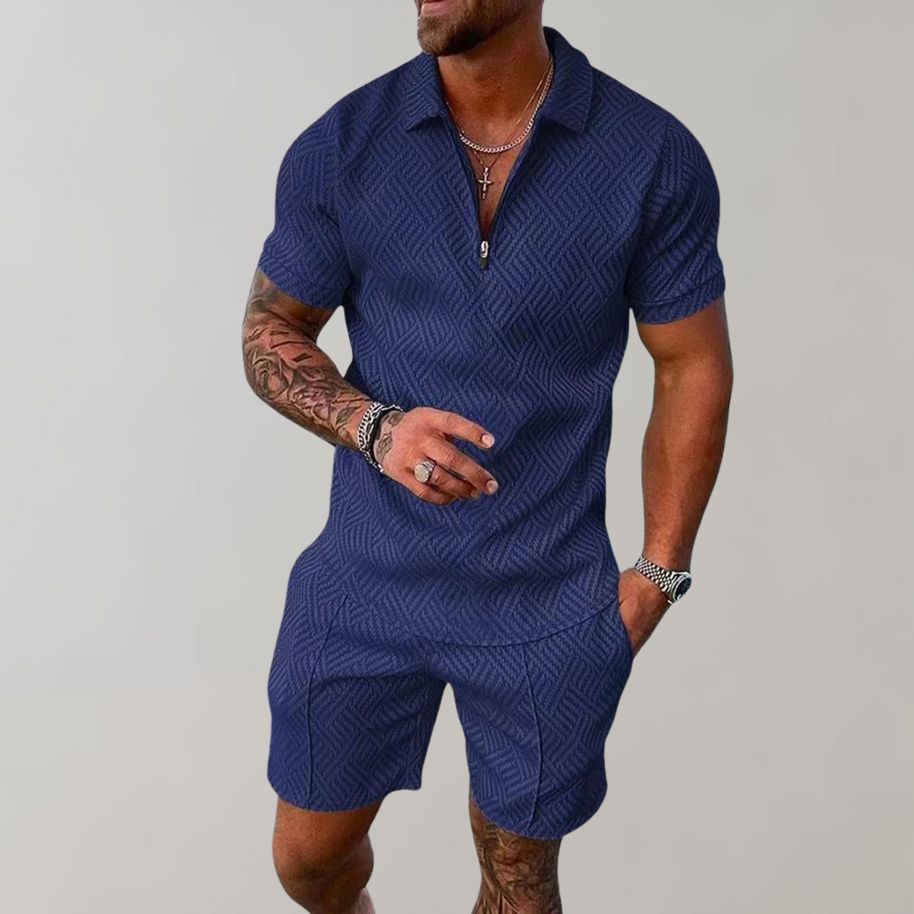 Eloro – Zip Polo and Shorts Set for Effortless Summer Style