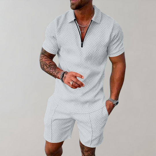 Eloro – Zip Polo and Shorts Set for Effortless Summer Style