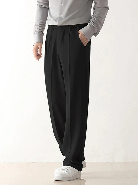 Eloro – Draped Formal Trousers with Tapered Leg