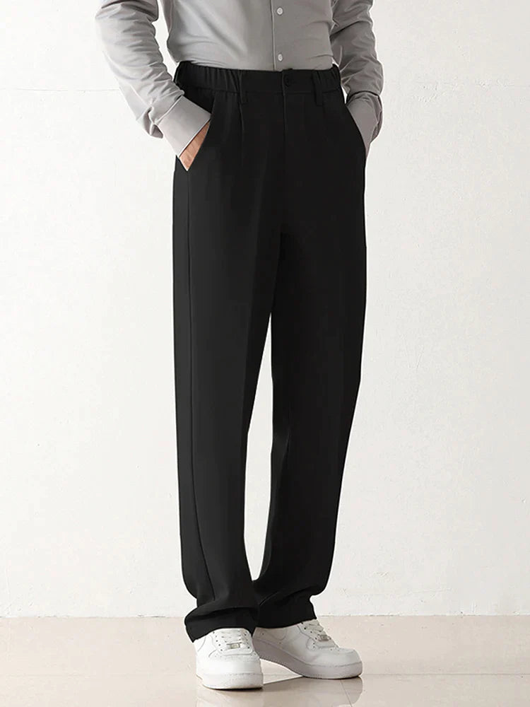 Eloro – Draped Formal Trousers with Tapered Leg