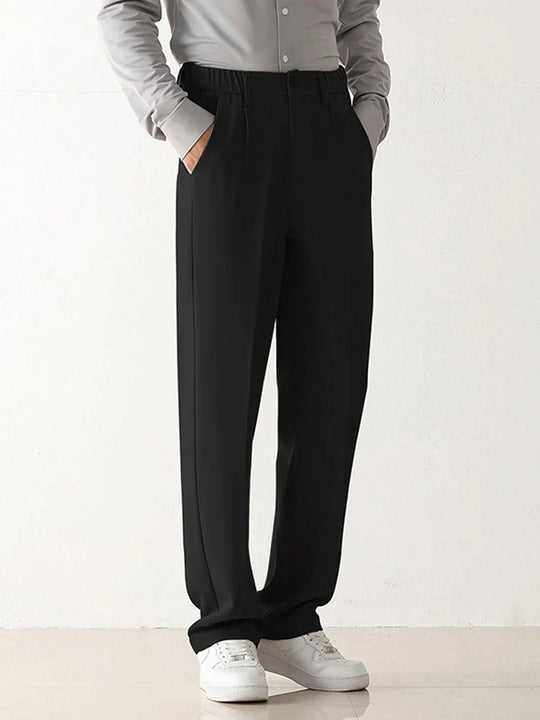 Eloro – Draped Formal Trousers with Tapered Leg