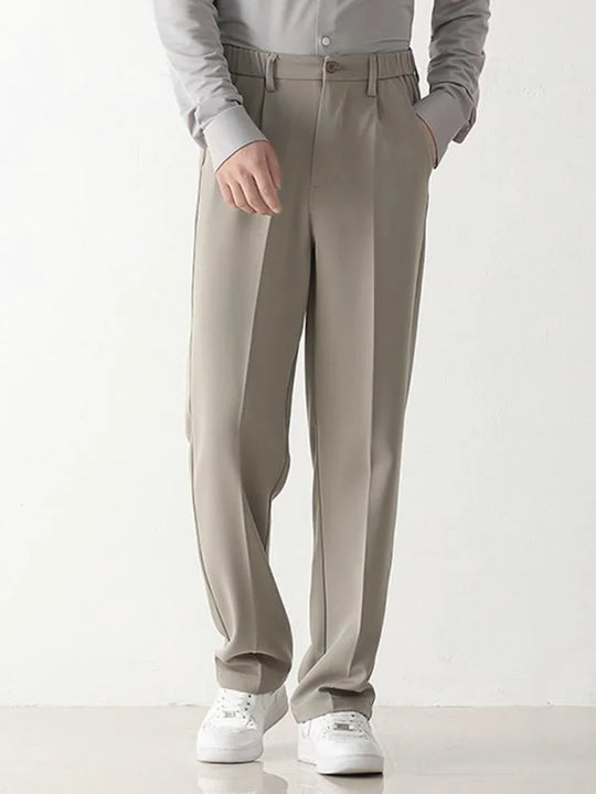 Eloro – Draped Formal Trousers with Tapered Leg