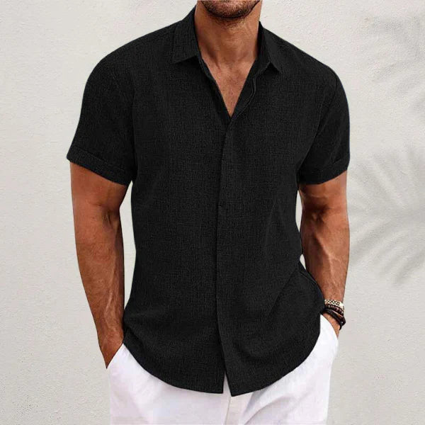 Eloro – Men’s Linen Short-Sleeve Shirt with Classic Button-Up Design