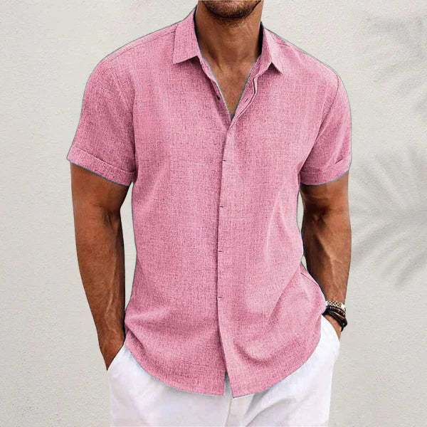 Eloro – Men’s Linen Short-Sleeve Shirt with Classic Button-Up Design