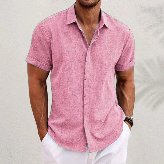 Eloro – Men’s Linen Short-Sleeve Shirt with Classic Button-Up Design