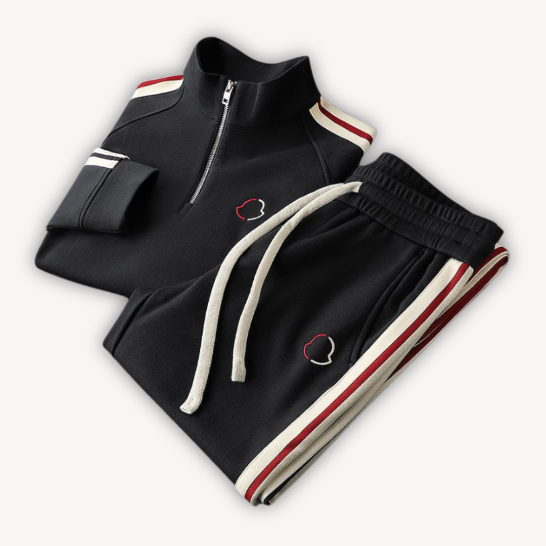 Eloro – Cotton Tracksuit with Half-Zip Top and Joggers