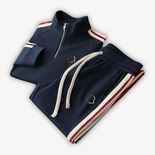 Eloro – Cotton Tracksuit with Half-Zip Top and Joggers