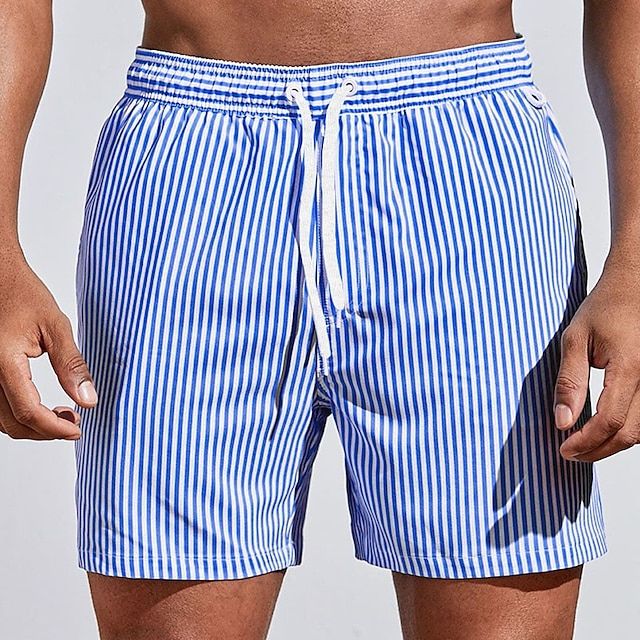 Eloro – Men’s Striped Swim Shorts with Drawstring Waist and Quick-Dry Fabric