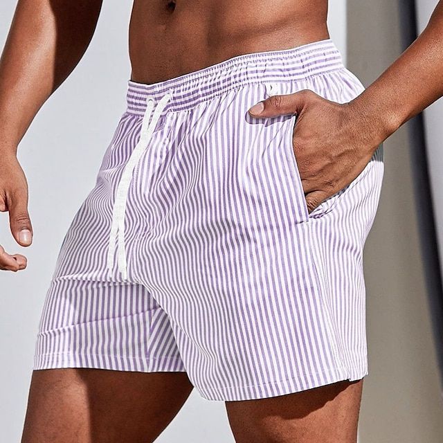 Eloro – Men’s Striped Swim Shorts with Drawstring Waist and Quick-Dry Fabric