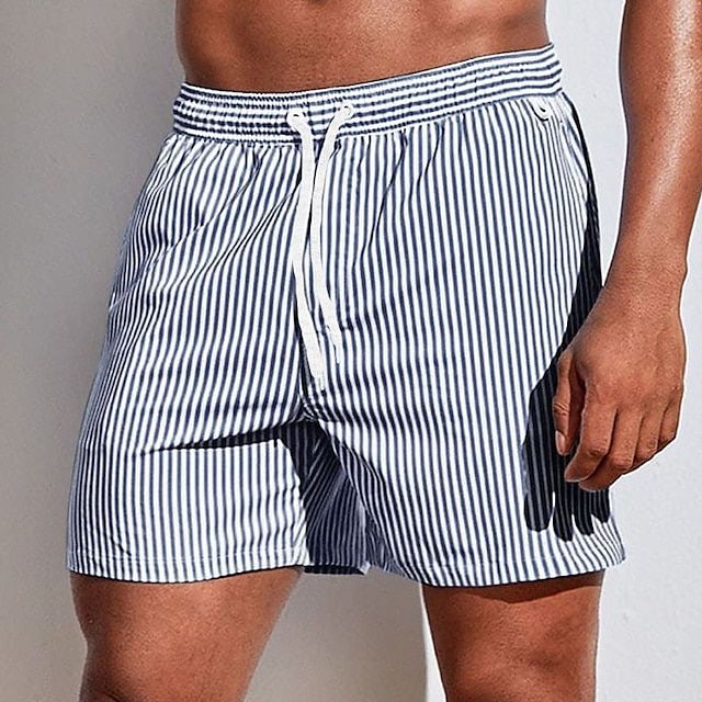 Eloro – Men’s Striped Swim Shorts with Drawstring Waist and Quick-Dry Fabric