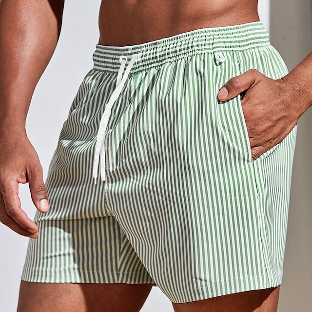 Eloro – Men’s Striped Swim Shorts with Drawstring Waist and Quick-Dry Fabric