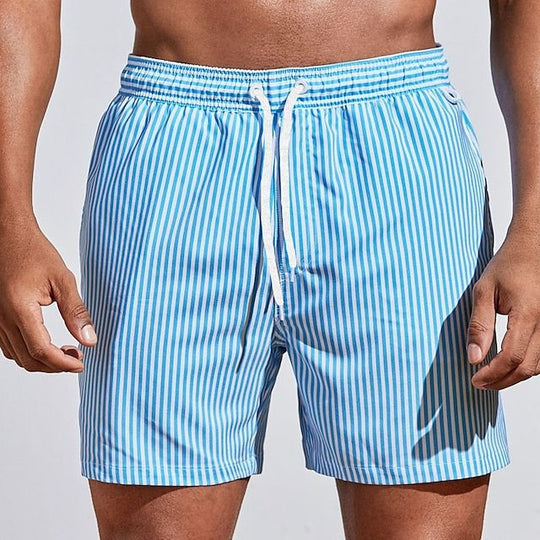 Eloro – Men’s Striped Swim Shorts with Drawstring Waist and Quick-Dry Fabric