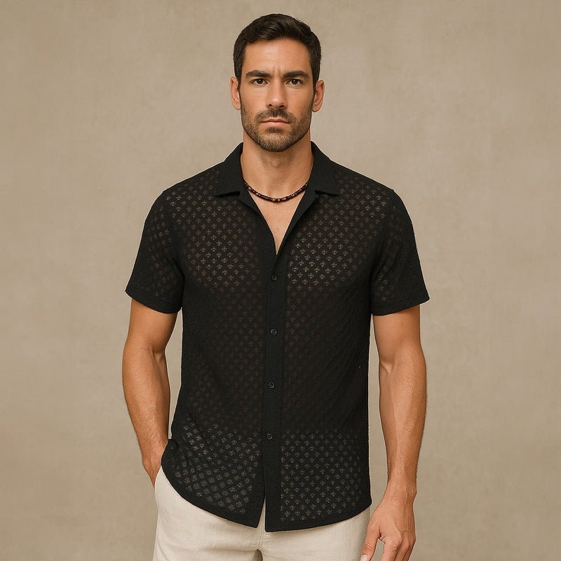 Eloro – Vintage Lace Shirt in Breathable Cotton Blend