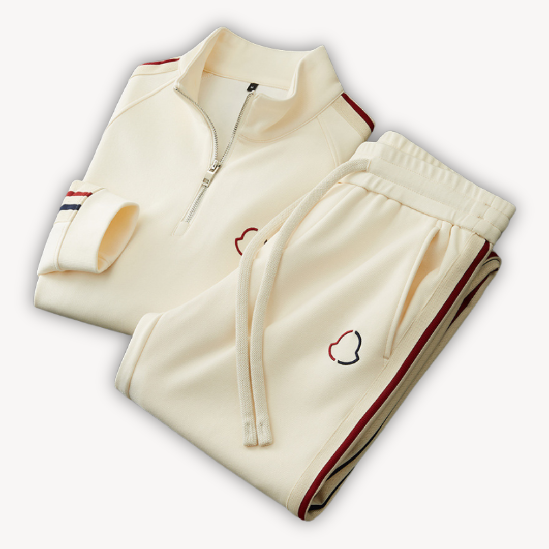 Eloro – Cotton Tracksuit with Half-Zip Top and Joggers