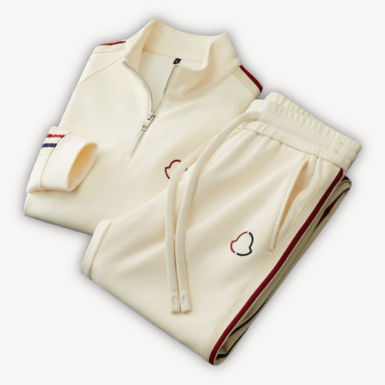 Eloro – Cotton Tracksuit with Half-Zip Top and Joggers